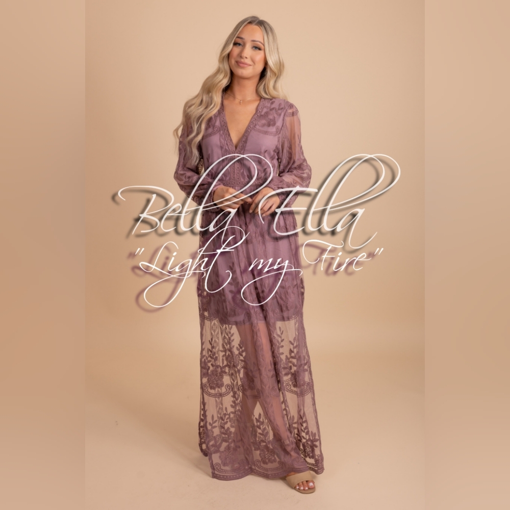 Purple Lace Maxi Dress